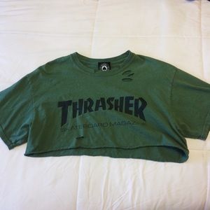 Green Thrasher Handmade Crop Top